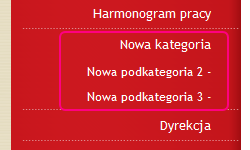 Mapa strony - drzewo kategorii w menu bocznym